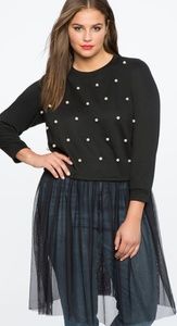 Eloquii pearl and tulle sweater